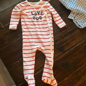 Pottery barn valentines love bug footie pajamas